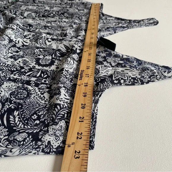 Lane Bryant -Floral Pattern V-Neck Chiffon Tank Top Swing Double-Layer - Size 12 - Picture 9 of 11